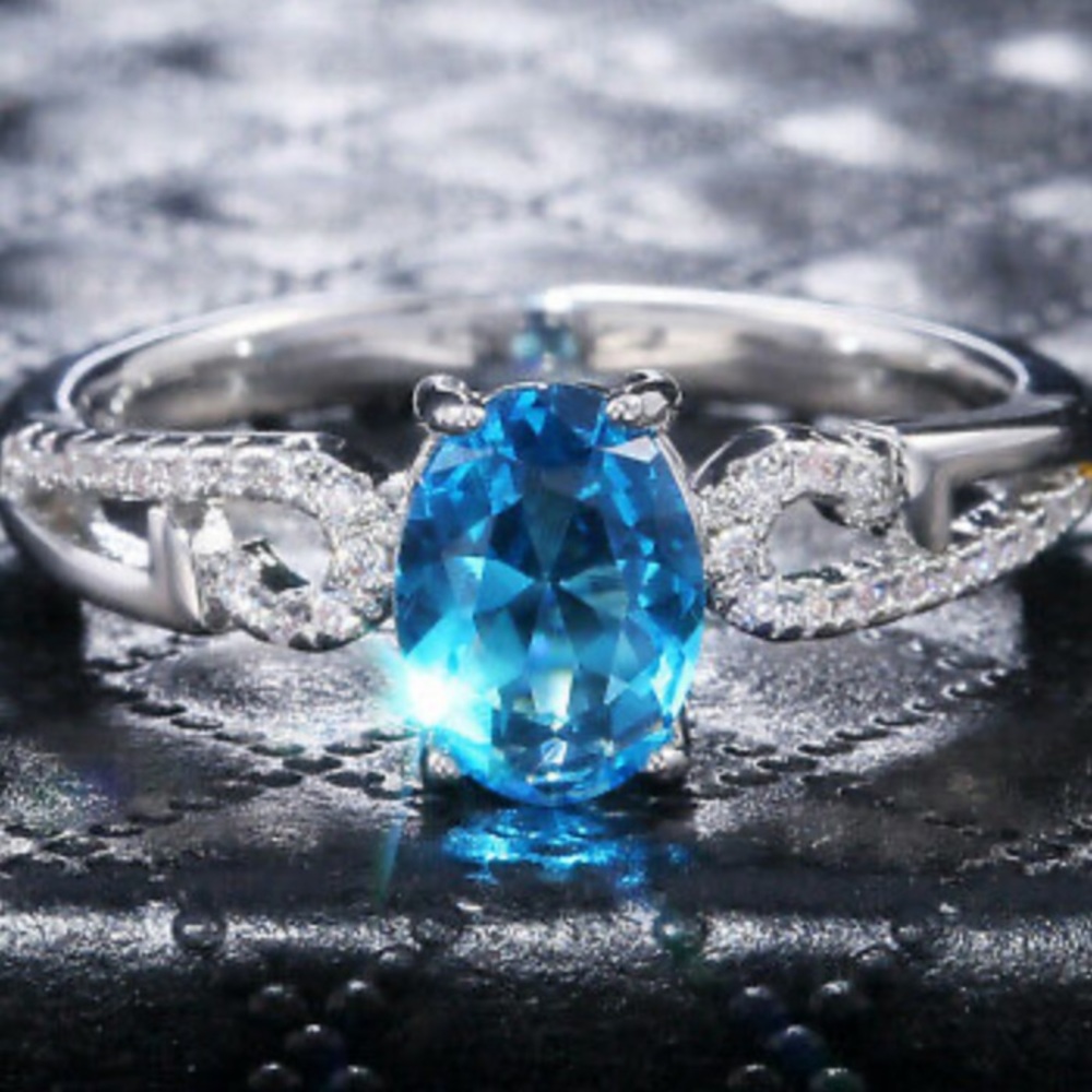 New 925 Sterling silver diamond stone ring - Picture 9 of 9